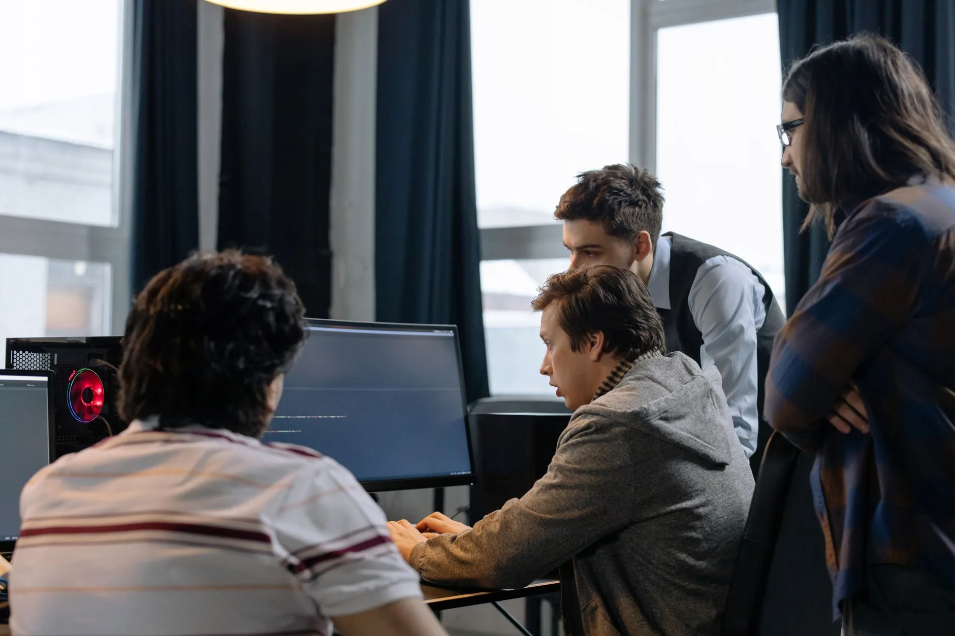Data center with servers, digital transformation cybersecurity, cloud compliance automation.