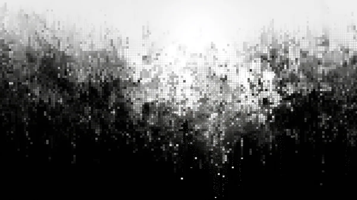 Un carré blanc pixelisé sur écran sombre, le mot brut derrière le jargon des jeux.